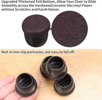 Ezprotekt 24 Pcs Round Silicone Chair Leg Floor Protectors with Felt, Floor Protectors for Chair, Felt Furniture Pads, Chair Leg Caps Cover, Bar Stool Leg Floor Protectors (L Fit: 1.1" - 1.3", Black)