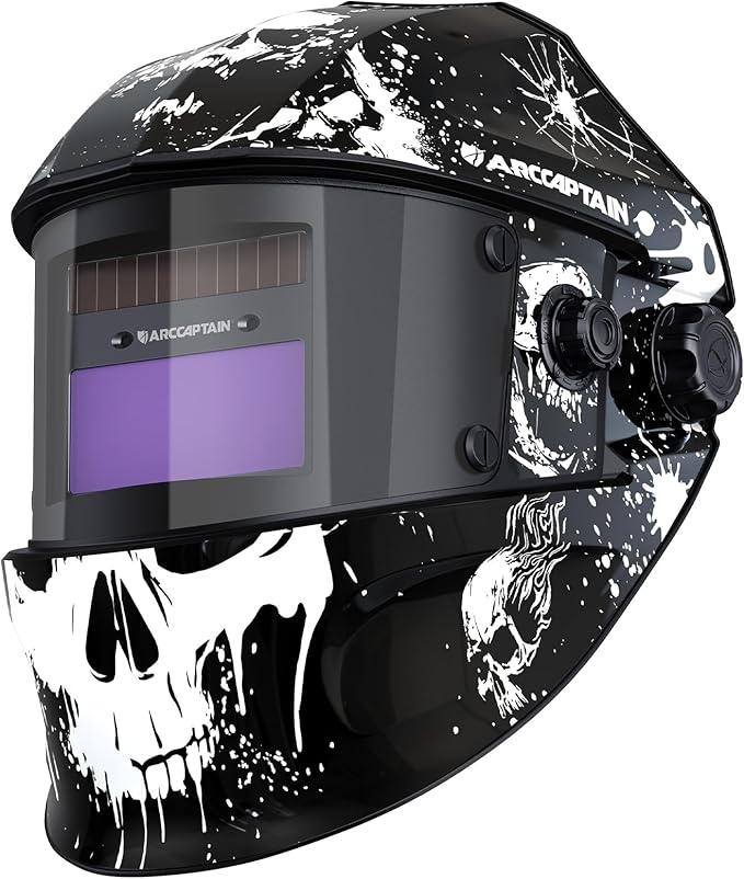 ARCCAPTAIN True Color Auto Darkening Welding Helmet with Upgraded Arc Sensor, 1/1/1/1 Top Optical Clarity Solar Power Welding Hood, 1/25000s Response Time, 4/9-13 for TIG MIG ARC, Describe
