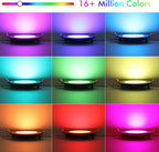 [6 Pack] CLOUDY BAY 6inch Smart WiFi LED Recessed Lights,RGB Color Changing Recessed Lighting,Compatible with Alexa and Google Home Assistant,15W 2700K-6500K,CRI90+ Wet Location,Oil Rubbed Bronze