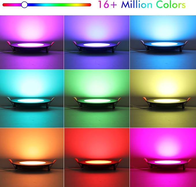 [6 Pack] CLOUDY BAY 6inch Smart WiFi LED Recessed Lights,RGB Color Changing Recessed Lighting,Compatible with Alexa and Google Home Assistant,15W 2700K-6500K,CRI90+ Wet Location,Oil Rubbed Bronze