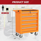 5 Drawers Rolling Tool Chest with Wheels, Portable Rolling Tool Boxes with Wheels, Tool Box Storage Cabinet with Locking System for Garage (Orange, 5 Drawers)
