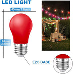 Colored Light Bulbs,2W E26 Color LED Lights Bulb,Small E26 Colored Bulbs for Outdoor Indoor,Multicolor,Red Yellow Blue Green Orange Pink Purple,for Halloween Party Christmas Bedroom,Pack of 14