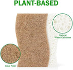 AIDEA Sponges Non Scratch, 6Count, Natural Sponge for Non Stick Cookware, Sponges Kitchen, Cellulose Scrub Sponge for Dishes, Cleaning Power for Kitchen, Bathroom, Household