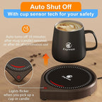 Coffee Mug Warmer for Desk, Smart Coffee Warmer with Touch Tech & Light, Coffee Cup Warmer with Gravity Sensor & Auto Shut Off, Candle Warmer Plate - Ideal Gifts for Dad and Mom