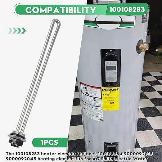 for AO Smith100108283 Water Heater Element 4500W 240V,for ECT 52 55 66 80 120,ECS 30 40 50,ECLN ELJN ECJN 40,ECL 30 50, E6 Electric Water Heaters, Replace100108284 9000092015 9000092045