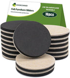 Furniture Sliders for Hardwood Floors 16 PCS - 3 1/2 inch Sliders for Moving Furniture – Felt Furniture Pads for Hardwood Floors