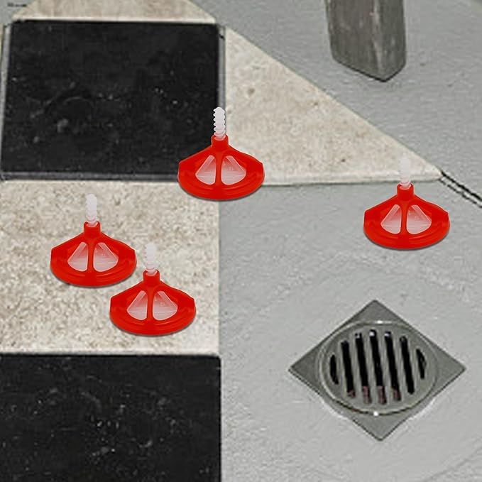 Tile Leveling Kit Tile Leveling System Clips Tile Anti-Loosening and Spacing System Kit (1/16"-300pcs White Base Tile Spacers + 100pcs Red Cap)