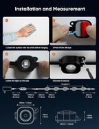 Permanent Outdoor Lights 50ft,RGBW Eaves Light with 36 LED Lights,111+ Scenes Modes Outdoor Lighting, Waterproof Permanent Light for Daily Holiday Halloween Decorations, Compatible with Alexa,Black