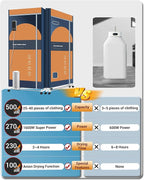 Portable Clothes Dryer, 110V -1600W Portable Dryer, 67Inch -3 Tier Foldable Clothes Dryers Rack, Energy Saving Portable Dryer for Apartment, Indoor, Travel, RV