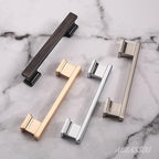 Alzassbg 10 Pack Brushed Brass Cabinet Pulls, 3-3/4 Inch(96mm) Hole Centers Gold Kitchen Cabinet Handles for Cabinets and Drawers AL3061BB