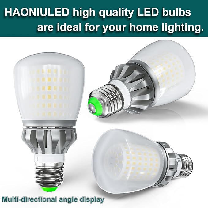 LED Light Bulb, A19 250W Equivalent, 3670 Lumens, 5000K Cool Daylight White 27W LED Corn Light Bulb E26/E27 Light Bulbs Non-Dimmable (Pack of 2)