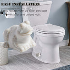 Toilet Bolt Caps, White Frog Ceramic Bolt Caps Covers, Fun and Cute Bathroom Decor for Easy Toilet Installation - Decorative Covers (White frog)