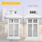 Dawn to Dusk Motion Sensor Wall Light Fixtures - White Wall Mount with E26 Sockets & Tempered Glass, Waterproof Outdoor & Indoor Lights for House, Porch, Garage, Door