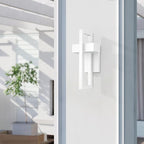 LamQee 2 Packs Modern Outdoor Wall Lights 3000K Integrated LED Outdoor Wall Sconces Lighting, Contemporary Exterior Lighting Fixtures Outside Wall Mount Lights for House Porch Door Garage, Matte White