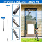 Microfiber Feather Duster 5-in-1 Kit for Dusting and Cleaning – 30–100" Extension Pole, Anti-Slip Grip, Bendable Washable Heads for Ceiling Fan, Furniture, Car (Blue)