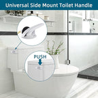 2Pack Universal Side Mount Toilet Handle Replacement Kit Compatible with Kohler K-GP30324-CP/Glacier Bay Toilet with Flapper Chains, Metal Toilet Flusher Lever, Chrome