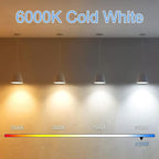 7.3 Inch E26 Led Bulb 6W Dimmable, 6000K Cool White Edison Bulbs 800LM, Equal 80 Watt Tubular T10 T9 Long Clear Glass Light Bulb for Rustic Pendant Industrial Pipe Wall Sconces - 4Pack