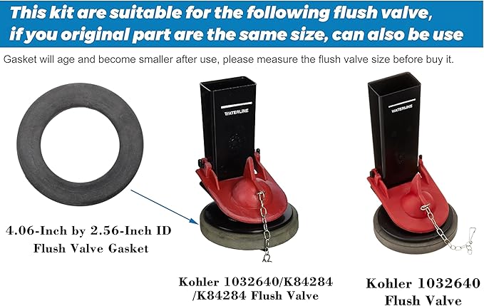 Toilet Flapper Replacement with Toilet Flush Valve Gasket Compatible with Kohler 1032640/K84284 Flapper Replacement KOHLER GP83996/GP83888 Gasket