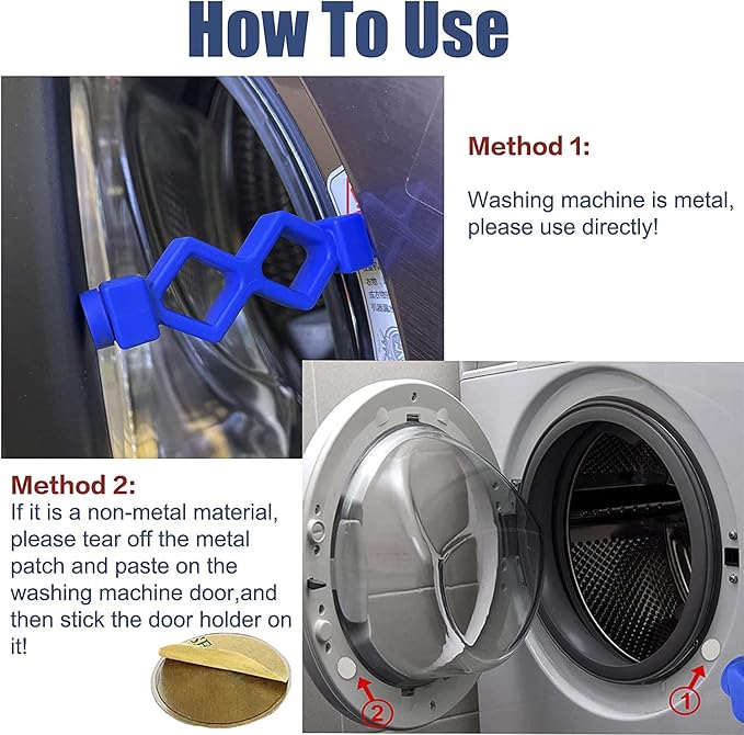 Magoog Washer Door Prop, Magoog Front Load Washer Door Prop, Keep Front Load Washer Door Open and Dry to Prevent Damping, Upgraded Longer Door Prop for Front Load Washing Machines