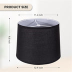 Lamp Shades Set of 2 - Drum Lampshades 11.4" x 12.9" x 9.8" Inches, Fabric Medium Replacement Lampshades for Table Lamp, Floor Lamp, Assembly Required, Spider,Linen