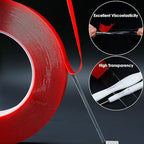 Double Sided Strong Adhesive Tape, 5mm x 15M x 0.5mm Thickness, Clear 2-Sided Tape, Transparent Tape for Phone Laptop LCD Screen Case Repair Plastic Wood Glass Mounting DIY