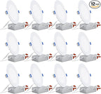 TORCHSTAR 12-Pack 6 Inch Ultra-Thin LED Recessed Lighting with J-Box, CRI90, 5000K Daylight, 12W Dimmable 1100lm Brightness LED Downlight, ETL & Energy Star Listed