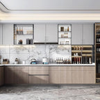 15 Pack 5 Inch(128mm) Hole Center Modern Brushed Satin Nickel Cabinet Pull Handle Timeless Vanity Drawer Pull Handle Classic Cabinet Hardware for Kitchen Bathroom, Screws Included, Nickel-B(5x15)