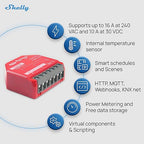 Shelly 1PM Gen4 | Wi-Fi, Zigbee, Matter Smart Relay Switch with Power Metering, 1-Channel 16A | Home Automation | Alexa, SmartThings, Google Home, Apple HomeKit Compatible | iOS Android App (4 Pack)