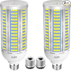 2-Pack 100W LED Corn Light Bulbs,5000K,AC110-277V,15000lm,E26/E39 Base,LED Replacement Metal Halide HID CFL for Commercial Industrial Lighting Warehouse High Bay Light Fixture Garage Workshop