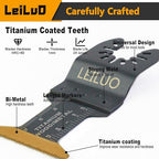 LEILUO 10 Pcs Titanium Multitool Blade Kits for Wood Nails Drywall Cutting Oscillating Saw Blades Universal Oscillating Tool Accessories with Storage Bag Compatible with DeWalt Makita Dremel and More