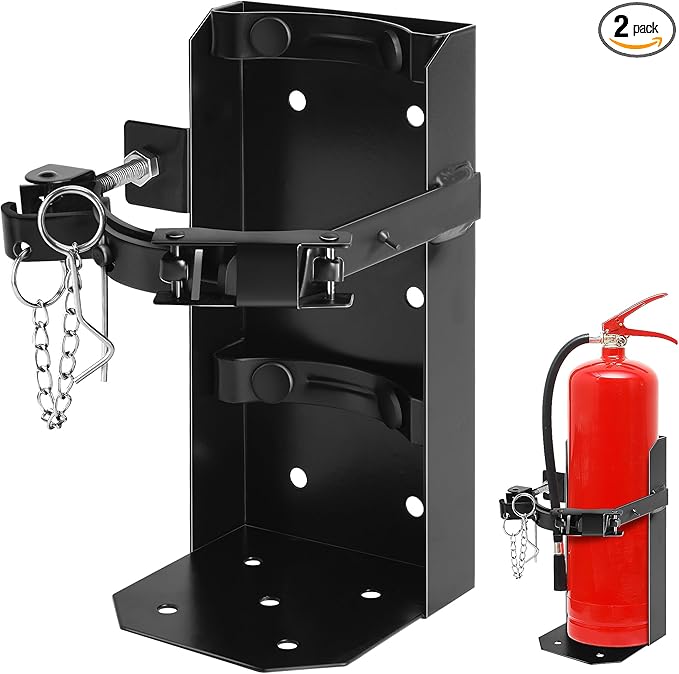 Heavy Duty Fire Extinguisher Bracket for 10lb Dry/5lb Co2 Extinguisher, Fire Extinguisher Mount Bracket, Metal Wall Mount Fire Extinguishers Holder for Vehicle, Boat, Marine, Truck, Home, School