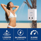 Hillhub 1.32GPM Portable Tankless Water Heater for Ourdoor, Camping Propane Hot Water Heater for Showering with CSA Certified Overheating Protection