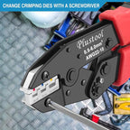 6PCS Crimping Tool Set - Ratcheting Wire Crimper - for Heat Shrink, Insulated Nylon, Non-Insulated, Ferrule Terminal, Open Barrel Terminals & Solar Connectors