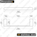 RANDOM 12 inch Brushed Gold Towel Bar,Bathroom Hardware Accessories Towel Rack,for Bathroom Kitchen SUS 304 Stainless Steel,Contemporary Style Wall-Mounted Hand Towel Holder 96026-2-12BG.