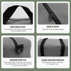 Small Tool Bag,Close Top Wide Mouth Tool Organizer Bag,Large Capacity Tool Bags for Men,Canvas Tool Storage Bag for Storage Handbag for Screwdrivers,Wrench,Pliers Hand Tools (Gray, 16 Inch)