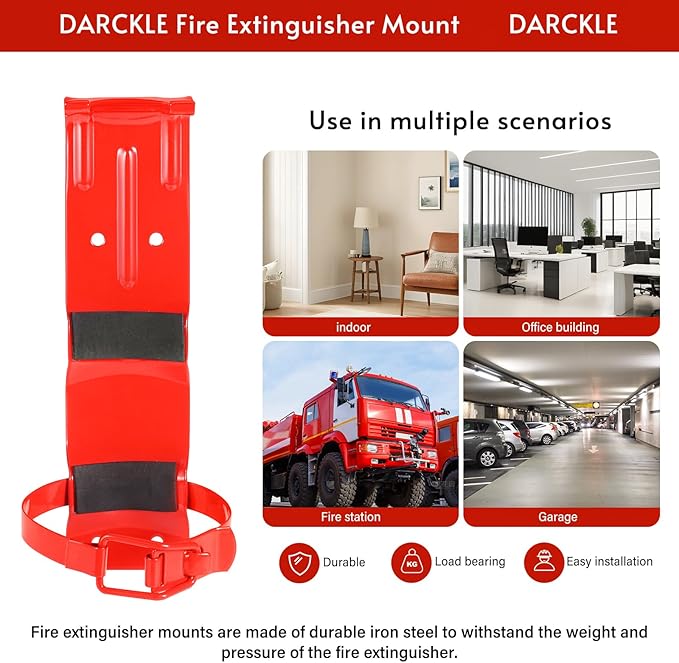 4Pack 2.5LB Fire Extinguisher Mount,fire Extinguisher Bracket for Vehicle,Car, Boat, Truck,Home,fire Extinguisher Holder Wall Mount,fire Extinguisher Hanger (Red)