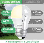 LED Refrigerator Light Bulb, 40W Equivalent, 120V, Fridge Light Bulb 2700K Soft White, A15 Appliance Bulb 5.5W for Freezer, 650LM, E26 Standard Base, 120V, Non-Dimmable, 4 Pack