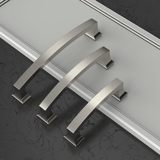 Asidrama 20 Pack 3 Inch(76mm) Hole Centers Kitchen Cabinet Handles, Brushed Satin Nickel Cabinet Pulls Kitchen Cabinet Hardware for Cupboard Drawer Pulls