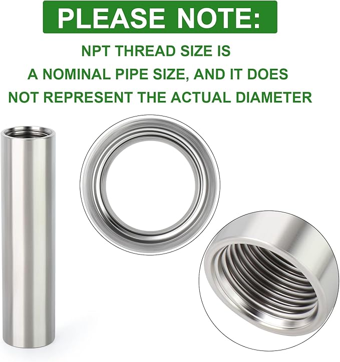 TAISHER 2PCS Stainless Steel Pipe Fittings, 3/4" NPT x 3/4" NPT Female Threaded, 4" Length Nipple Cast Pipe