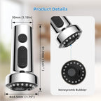 Hibbent Stainless Steels Pull Down Kitchen Faucet Head Replacement, 3 Function Sink Faucet Sprayer Head with 15 Adapters, Compatible with Moen, American Standard, Delta, Kohler Faucets, Chrome