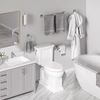 USHOWER Brushed Nickel Bathroom Hardware Set, Modern 24-Inch Towel Bar Set Wall Mounted, Durable SUS304 Stainless Steel Bathroom Accessories Set, 4-Piece