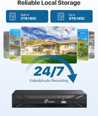 Loocam PoE Security Camera System 2TB HDD, 4MP Wired Bullet PoE IP Cameras, Person Vehicle Detection, 8CH 5MP NVR 24/7 Recording CCTV Home Surveillance Outdoor Indoor, Remote Access, Night Vision