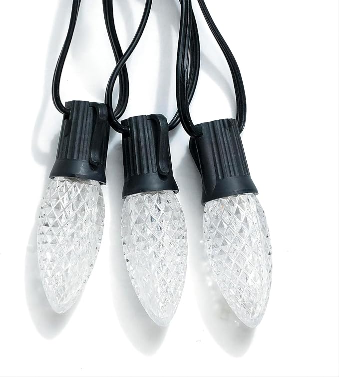 Meconard C9 Led Replacement Christmas Light Bulbs, C9 Shatterproof Led Bulbs for Christmas Indoor Outdoor String Lights,E17 Intermediate Base, Commercial Grade Holiday Bulbs, Warm White, 25Pack