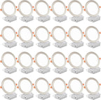 DLLT LED Recessed Ceiling Light: 24 Pack 6 Inch Brushed Nickel Recessed Lighting