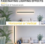 Aipsun Porch Wall Lights 71 inch Long Strip Modern Outdoor Wall Light Fixture 1 Pack, 50W Black Wall Mount Lighting Sconce Exterior Lights Wall Sconce 3000K for House Living Room Corridor