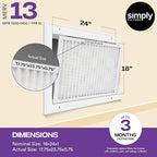 Simply 18x24x1 Air Filter, MERV 13, MPR 1500, 6 Pack, For Home AC Furnace & HVAC (Actual Size: 17.75"x23.75"x0.75") DUST, Pet, & Allergy Control