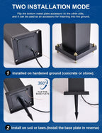 2Pack Motion Sensor Outdoor Floor Lamps Pathway Lights Dusk to Dawn Exterior Pillar Lamps Black Aluminum Poles Lights for Outside, Modern Landscape Path Lamp for Patio, Yard, Garden, Pathway, Driveway