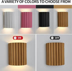 Gold Gypsum Modern LED Wall Sconces Wall Lighting Set of 2, Indoor Hardwired Walls Mount Light Fixtures Up Down Lamp for Hallway Bedroom Living Room Dining Room【Bulbs Included】