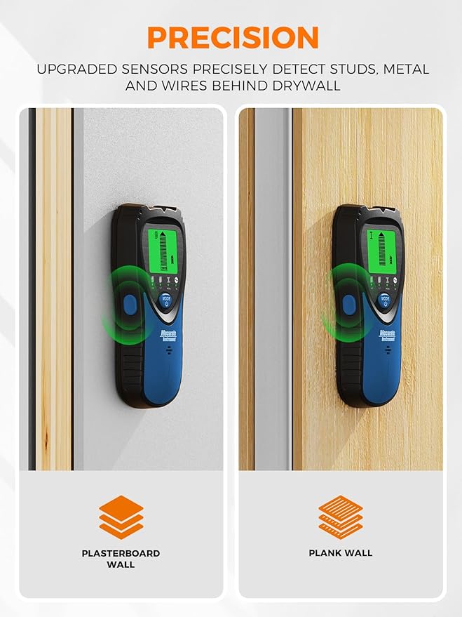 Mecurate 5-in-1 Stud Finder with LCD Display, Wall Scanner for Studs, Metal, AC Wires Detection, Lightweight & Durable, Perfect for Homeowners & DIY Projects(Blue)