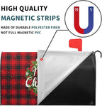 Kawani Merry Christmas Mailbox Covers Magnetic Standard Size 25.5x21 Inch Winter Christmas Wreath Red Black Buffalo Plaid Mailbox Cover Xmas Holiday Wraps Post Box Cover for Garden Yard Decor